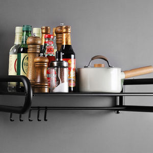 Support mural pour four à micro-ondes, étagère, support de cuisinière, support mural pour four à micro-ondes, cuisine, pizza, avec crochets de rangement - Product Image 6