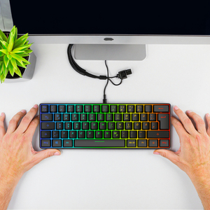 Oem ODM New Hot Bán 60% Ergonomic có dây RGB 61 phím chuyển đổi chơi game Bàn Phím Led USB Backlit cơ khí hoạt động bán buôn - Product Image 2