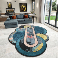 Tapis et carpettes modernes en laine à poils coupés géométriques capitonnés, grand tapis de sol pour salon