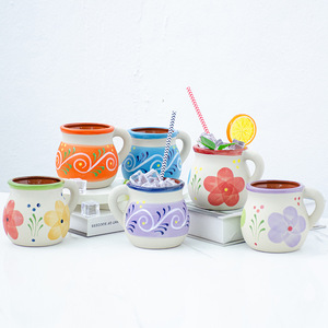 Tazas mexicanas de terracota de 12oz, tazas de arcilla, tazas de café artesanales, vasos de cóctel y tazas de té para bebidas frías o calientes - Product Image 1