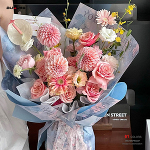 2025 nouvelle version 35*50cm Kraft peinture à l'huile Style papier d'emballage pour Bouquet de fleurs cadeau matériaux floraux - Product Image 1