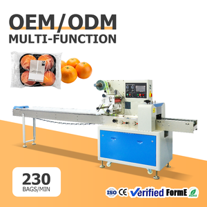 Machine d'emballage automatique haute vitesse pour coussins, fruits, légumes, citrons, oranges – Équipement d'emballage et de scellage Flow Pack - Product Image 1