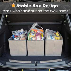 Heavy Duty Reusable <b>Large</b> Non-woven Grocery Bag Foldable Shopping Cart Organizer 3 <b>Pack</b> - Product Image 5