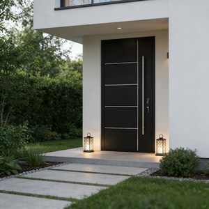 Puerta de Entrada de Acero de Seguridad Directa de Fábrica de Foshan, Puerta Pivotante con Espejo para Entrada de Casa o Villa, Productos de Alta Calidad a Precios Bajos - Product Image 3