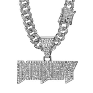 Colgante de Hip Hop con Letras y Números de Moissanita Brillante, Joyería Personalizada para Raperos, Disponible en Plata - Product Image 1