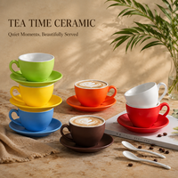 Ensemble tasse et soucoupe en céramique pour café spécialisé, idéal pour les détaillants de boutiques de cadeaux, service de commande OEM pour les acheteurs en gros mondiaux