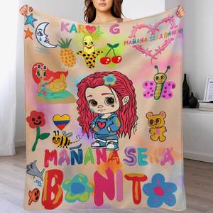 Bendición de Navidad Otoño Invierno Impresión personalizada <span class=keywords><strong>Karol</strong></span> <span class=keywords><strong>G</strong></span> Diseño Manta Sherpa para nuevo regalo al por mayor - Product Image 3