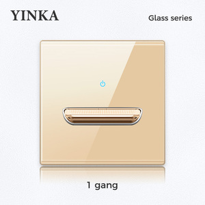 YINKA-Interruptor de detección de luz de espejo dorado, pulsador de pared para decoración de casa, 1, 2, 3, 4 entradas, 1 y 2 vías - Product Image 2