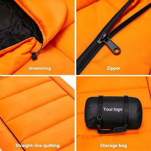 Vente en gros <span class=keywords><strong>0</strong></span> ° <span class=keywords><strong>Sac</strong></span> <span class=keywords><strong>de</strong></span> <span class=keywords><strong>couchage</strong></span> chaud pour adultes, toutes saisons, équipement <span class=keywords><strong>de</strong></span> camping, fermeture éclair droite, alternative au duvet, imperméable, en tissu peau <span class=keywords><strong>de</strong></span> pêche - Product Image 5