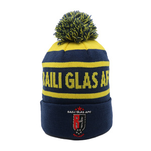 OEM Custom Embroidery Logo Knitted Beanie High Quality Acrylic Windproof Bulk Wholesale Winter <b>Hat</b> Casual Wear - Product Image 4