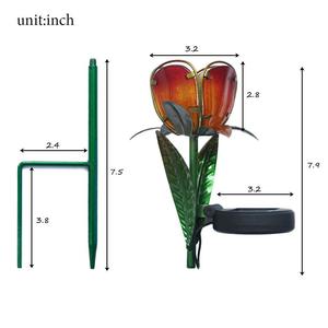 Solar Iron Flower Lawn <b>Lights</b> <b>Led</b> Water Resistant Outdoor Garden Decor - Product Image 5