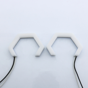 <span class=keywords><strong>Venta</strong></span> de Fábrica, Luces LED DRL de Ojos de Ángel Hexagonales de Doble Color Blanco y Amarillo para Faros Delanteros de Coche BMW - Product Image 1