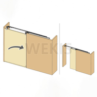 Kit de quincaillerie pour système de porte coulissante encastrée en aluminium et acier, avec rail à rouleaux dissimulé pour portes intérieures en bois, fonctionnement fluide et silencieux