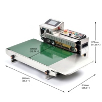 Scelleuse à bande chauffante intelligente en acier inoxydable FR1600, large bande transporteuse pour les aliments, les cosmétiques, les sachets, le papier, les sacs en plastique