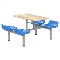 Tables et chaises de salle à manger scolaire, ensemble de 4 chaises de salle à manger, tables et chaises de cantine scolaire pour les élèves