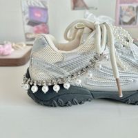Boucles décoratives haut de gamme pour chaussures de ballet, breloques DIY pour chaussures, chaînes de perles, nœuds, pendentifs fleurs pour chaussures, pendentifs lacets pour baskets