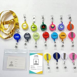 Porte-badge rétractable personnalisé avec logo, portable, avec boucle télescopique pour infirmières, enseignants, médecins, porte-cartes d'identité - Product Image 1