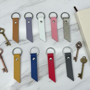 Colorful Simple PU Leather Business Keychain Custom Logo Car Key Holder Portable Key Ring Handbag Decoration Souvenir <b>Gifts</b> - Product Image 1