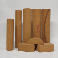 Muestra Gratuita de Rodillo de Corcho Ecológico Kepler para Yoga, Ejercicio y Masajes, Set de Bloques para Fitness, Gimnasio y Pilates