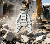 Pulvérisateur de béton pour excavatrice de 3 à 9 tonnes, attache de concasseur hydraulique, outil de démolition robuste à deux cylindres