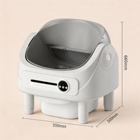 Bac à litière pour chat auto-nettoyant à dessus ouvert en PP POM, 10L, avec contrôle via application WiFi 2.4G et capteur de sécurité, idéal pour les foyers multi-chats