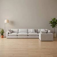 Sofá seccional modular grande, convertible, extensible, de doble cara, en forma de L, con cubierta de terciopelo, adecuado para salas de estar y