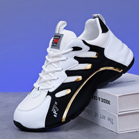 Chaussures de sport décontractées pour hommes personnalisables avec des panneaux blancs, bleus et dorés pour les lignes de chaussures à marque privée