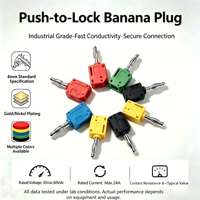 Connecteur de test électrique empilable de 4 mm, type banane, en laiton avec boîtier PA, nickelé et plaqué or, pour câbles de test de multimètre de laboratoire