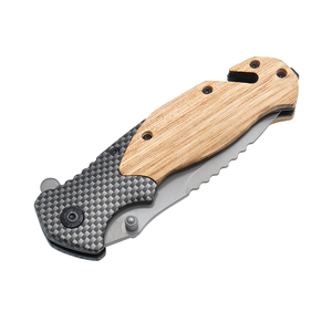 Nhà Máy Trực Tiếp Cao Cấp Chất Lượng Gỗ Tự Nhiên Xử Lý Ngoài Trời Pocket Knife Edc Cắm Trại Dao Gấp Với Cắt Dây - Product Image 6
