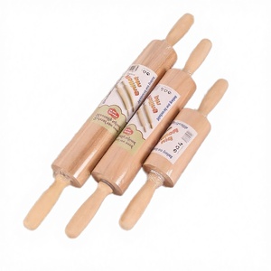 Safe Eco-friendly Kitchen Baking Non-stick Handle Bamboo Flower Pattern Rolling <b>Pins</b> - Product Image 4