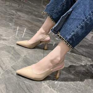 S3932R Zapatos de Oficina de Tacón Fino y Punta Cerrada para Mujer, con Cierre de Botón y Doble Correa, Nuevo Estilo - Product Image 6