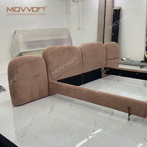 Luxe Italiaans Echt Lederen <span class=keywords><strong>Bed</strong></span> Hoog Hoofdeinde Koningin/Kingsize Boog Regenboog Ontwerp Eigentijds Tweepersoonsbed Slaapkamermeubilair - Product Image 4