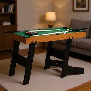 Jeu de billard pliable de table 38 pouces en bois en forme de Z avec balles, queues et craie pour salles de jeux - Product Image 2
