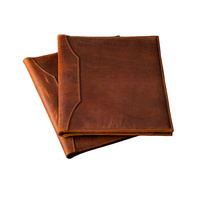 Couvertures de menu personnalisées en cuir véritable Crazy Horse, faites à la main, de luxe, modernes, portables, à double pliage, avec logo personnalisé pour cadeaux