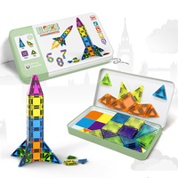 Bloques de Construcción Magnéticos Creativos DIY para Niños, Juego de Bloques de Construcción Magnéticos Montessori STEM, Juguetes Educativos Geométricos de Plástico para Niños