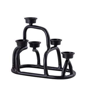 Candelabro de Metal Negro, Portavelas de Varias Brazas, Centro de Mesa Decorativo para Mesa, Hogar, Sala de Estar - Product Image 1