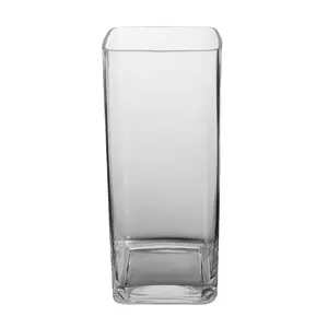 SUNYO Decorative Square Glass Flower Vase Crystal Clear Cylinder Vases For Home Decor And Wedding Centerpieces