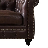 Ensemble de canapés en cuir de luxe ensemble de canapés de salon en cuir marron canapé chesterfield classique de style chesterfield en détresse pour la maison