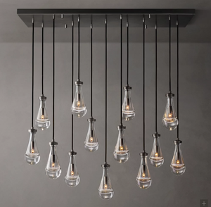 Lustre suspendu de luxe, modèle rectangulaire Rain 54, pour salon et salle à manger, design moderne, produit phare de notre usine. - Product Image 3