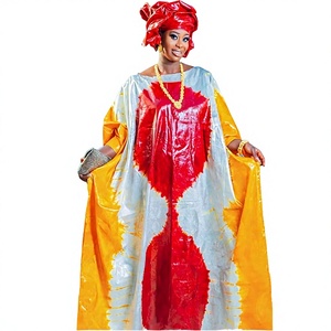 Vestido Dashiki Boubou Africano de Algodón con Estampado Floral Brillante, Transpirable y Holgado, Bazin Riche Original de Malí, Tradicional para Mujer - Product Image 2