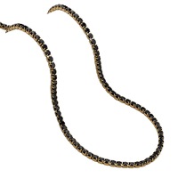 Collier tennis tendance 3 mm à rangée unique de strass sertis griffe, en acier inoxydable plaqué or, chaîne à maillons en zircon CZ pour femme