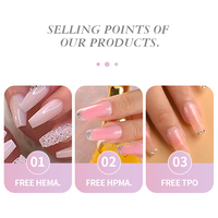 HS Wholesale Gel de construction rapide pour ongles, Soak Off, sans HEMA, UV LED, transparent, OEM, Gel de construction effet gelée pour extension d'ongles, en vrac