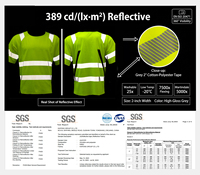 T-shirt de sécurité réfléchissant JIADE pour hommes, chemise de travail haute visibilité avec empiècements en maille, col contrastant, vêtements de travail d'été pour entrepôt et extérieur