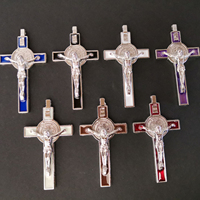 Komi Croix Chapelet Pendentif Accessoires Jésus Alliage Pendentif Croix Catholique Charme Religieux Bijoux Faits Main BRICOLAGE