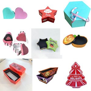 Boîte de papier <span class=keywords><strong>panier</strong></span> cadeau de Noël rouge personnalisé pour bonbons aux fruits emballage boîte-cadeau - Product Image 6