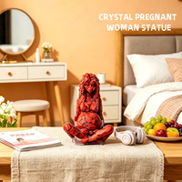 Statue de Mère Enceinte en Résine de Cristal Naturel, Ornement de Guérison, Cadeau de Maternité, Décoration Spirituelle de Bureau pour Nouvelle Maman