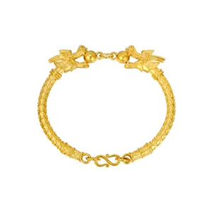 Bangle-02 New designs double dragon gold bangle 14k gold classics bracelet for women