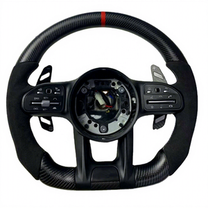 Volante de Cuero YLC para <span class=keywords><strong>Mercedes</strong></span>-Benz <span class=keywords><strong>AMG</strong></span> W190 C190 W205 C205 W166 W167 W177 W213 W217 C217 W222 <span class=keywords><strong>AMG</strong></span> - Product Image 4