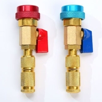 Ensemble de vannes haute et basse pression LGII à connexion rapide, adaptateur en laiton rouge et bleu pour outils de service de réfrigérant AC