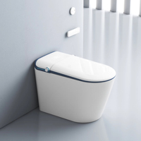 WC intelligent à chasse automatique de style européen, certifié CUPC ETL, avec siphon en P, à poser au sol, en céramique, cuvette allongée monobloc